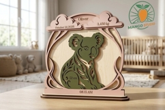 3D Koala Baby Birth Stats Laser SVG DXF Product Image 2