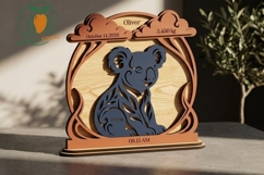 3D Koala Baby Birth Stats Laser SVG DXF Product Image 3