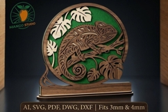 3D Layered Chameleon Laser Cut SVG File Product Image 1
