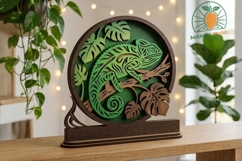 3D Layered Chameleon Laser Cut SVG File Product Image 2