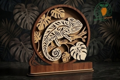 3D Layered Chameleon Laser Cut SVG File Product Image 3