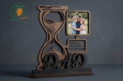 3D Dad Hourglass Photo Frame Laser SVG Product Image 3