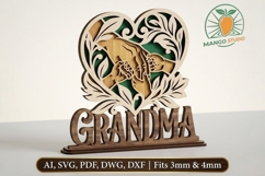 Grandma 3D Heart Layered Laser Cut File Product Image 1