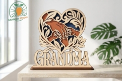 Grandma 3D Heart Layered Laser Cut File Product Image 3