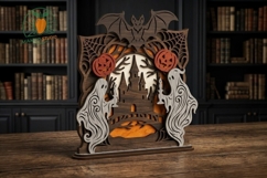 3D Halloween Castle Laser Cut Stand Product Image 2