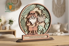 Summer Gnome 3D Layered Laser Cut File Product Image 2