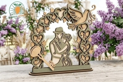 3D Wedding Couple Heart Arch Laser SVG Product Image 2