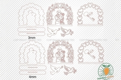 3D Wedding Couple Heart Arch Laser SVG Product Image 4