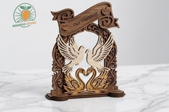 3D Wedding Ring Holder Laser Cut Product Image 3