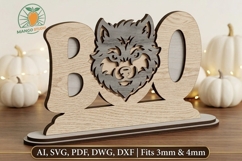 Werewolf Halloween Boo Sign SVG DXF Product Image 1