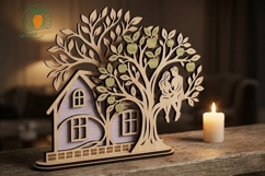3D House &amp; Couple Laser Cut SVG Product Image 2