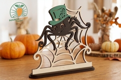 3D Halloween Spider Stand Laser Cut File Product Image 3