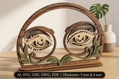 Art Nouveau Eye Napkin Holder Laser SVG Product Image 1