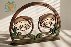 Art Nouveau Eye Napkin Holder Laser SVG Product Image 2