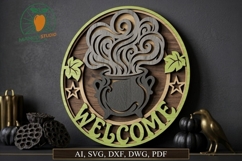 3D Halloween Welcome Sign Laser SVG Product Image 1