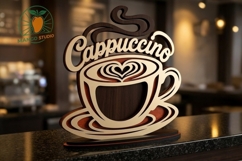 3D Cappuccino Coffee SVG Laser Cut File Product Image 2