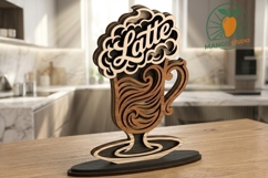 3D Latte Coffee Laser Cut File 3mm Product Image 2