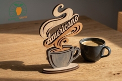 3D Americano Coffee Cup Laser Cut SVG Product Image 3