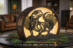 3D Lizard Lantern Laser Cut Template S5 Product Image 1
