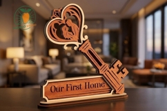 3D First Home Key Multilayer Laser SVG Product Image 2