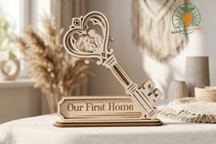 3D First Home Key Multilayer Laser SVG Product Image 3