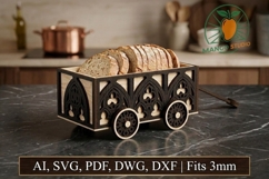 Gothic Wooden Bread Cart Laser Cut_Pack Product Image 1