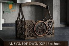3D Dragon Scale_BeerCaddy_LaserCut-Pack Product Image 1