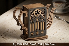 Gothic Teapot Tea Bag Organizer SVG_Pack Product Image 1