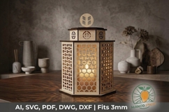Hexagon Lattice Wooden Lantern 3S2 Product Image 1