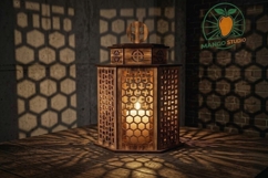 Hexagon Lattice Wooden Lantern 3S2 Product Image 2