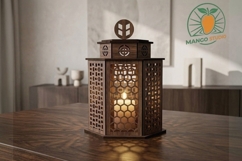 Hexagon Lattice Wooden Lantern 3S2 Product Image 3
