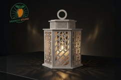 Brick Lattice Wooden Lantern 3S4 Product Image 2