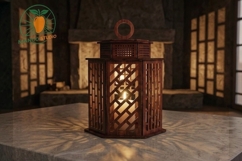 Brick Lattice Wooden Lantern 3S4 Product Image 3