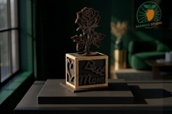 3D Rose Flower Box SVG-Best Mom Laser Cut File Product Image 2