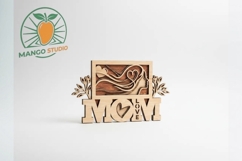 Mother's Day MOM Laser Cut File 3D Layered Floral Wood Sign Product Image 3