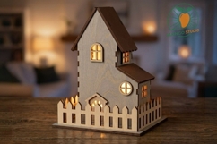 3D Wooden Candle House SVG Laser Cut File Product Image 2