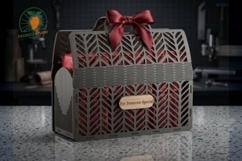 Elegant Chevron Laser Cut Gift Basket Planter SVG DXF AI PDF Product Image 3