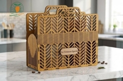 Elegant Chevron Laser Cut Gift Basket Planter SVG DXF AI PDF Product Image 2