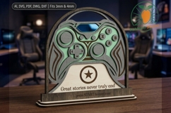 3D Gamepad Controller Stand Laser Cut File Product Image 1