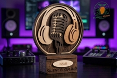 3D Podcast Microphone Sign 3mm SVG Product Image 3