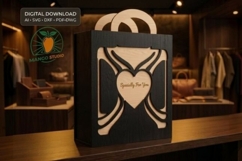 Laser Cut Wooden Gift Bag Vector Template Product Image 1