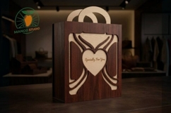 Laser Cut Wooden Gift Bag Vector Template Product Image 3