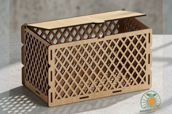 Laser Cut Wooden Box BOX-01 Geometric Product Image 3