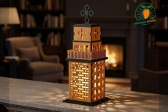 3D Cathedral LED Lantern SVG DXF 3mm Product Image 2