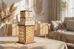 3D Cathedral LED Lantern SVG DXF 3mm Product Image 3