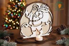 3D Santa Christmas Candle Holder SVG Product Image 2