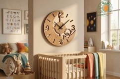 Cute Bear on the Moon Wall Clock SVG Product Image 3