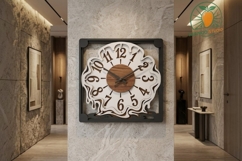 Melting Wooden Clock Laser Cut File Product Image 2