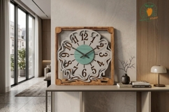 Melting Wooden Clock Laser Cut File Product Image 3