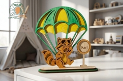 3D Parachute Badger Laser Cut File Product Image 3